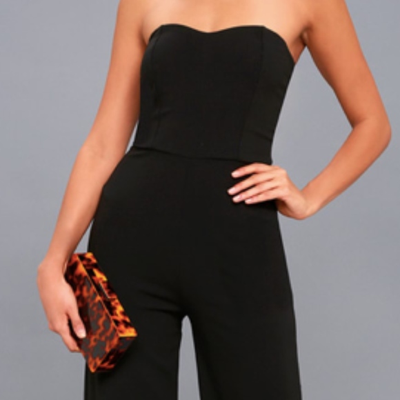 Lulus Dresses & Skirts - Lulus- Strapless Black Jumpsuit with Wide Leg